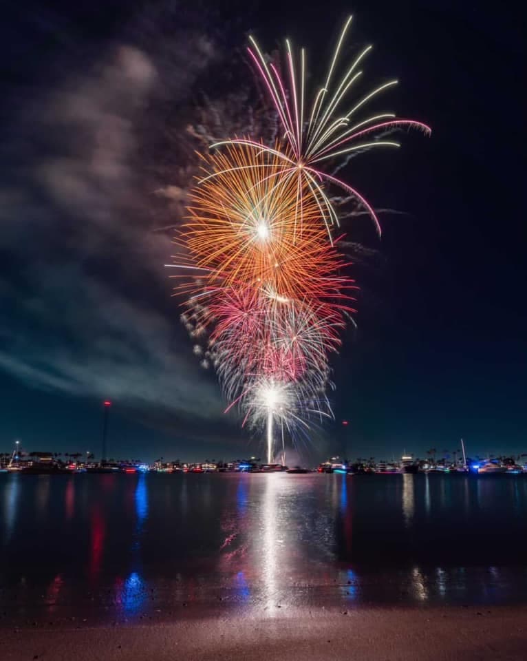 Close view of Big Bang on the Bay fireworks