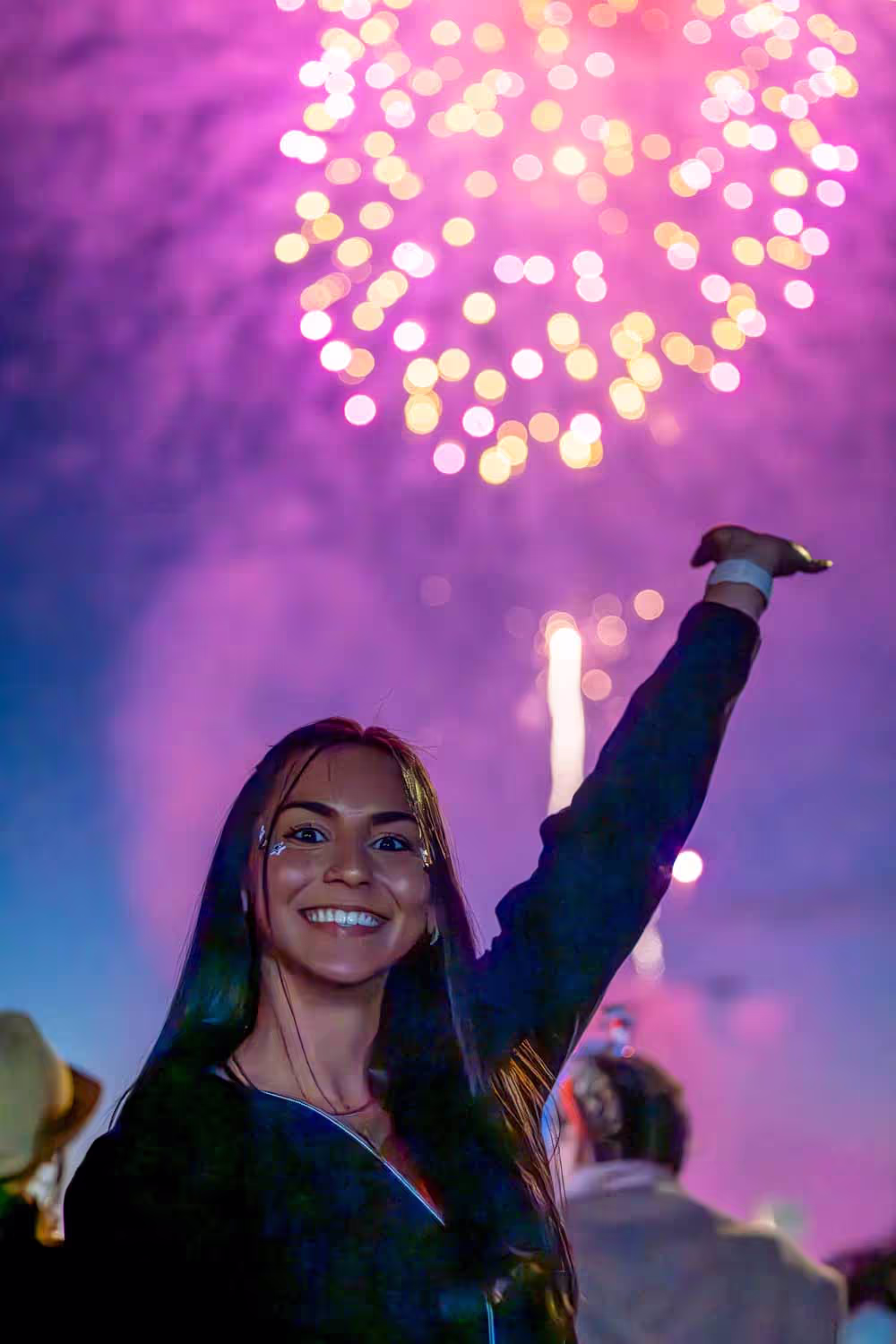 Fireworks finale over the marina at Big Bang on the Bay
