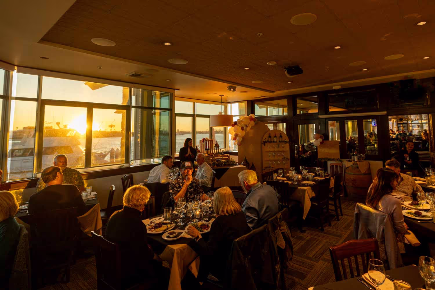 Guests enjoying a private event in the Regatta Room